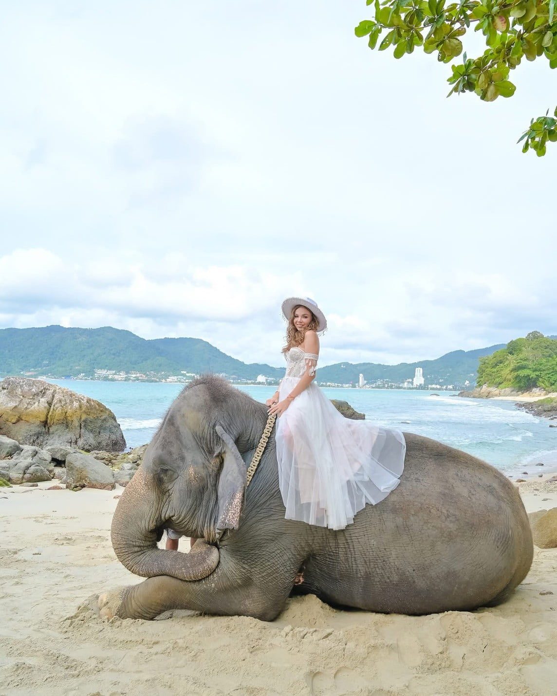phuket elephant riding on the beach