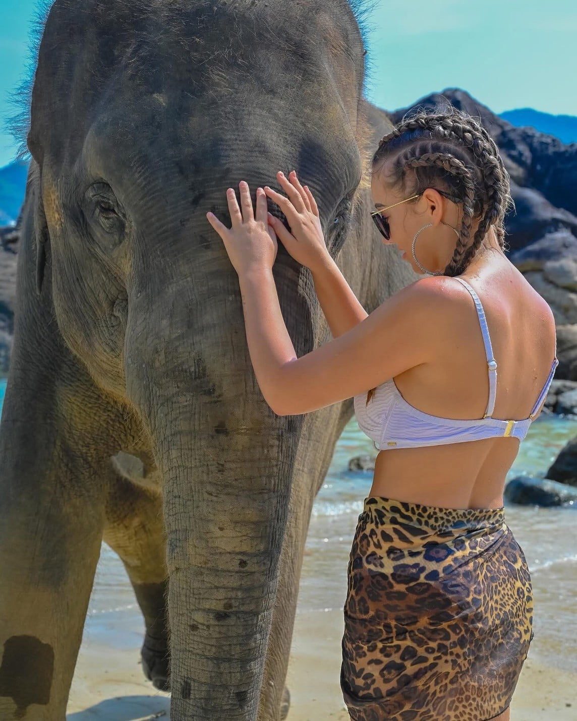 phuket elephant riding on the beach