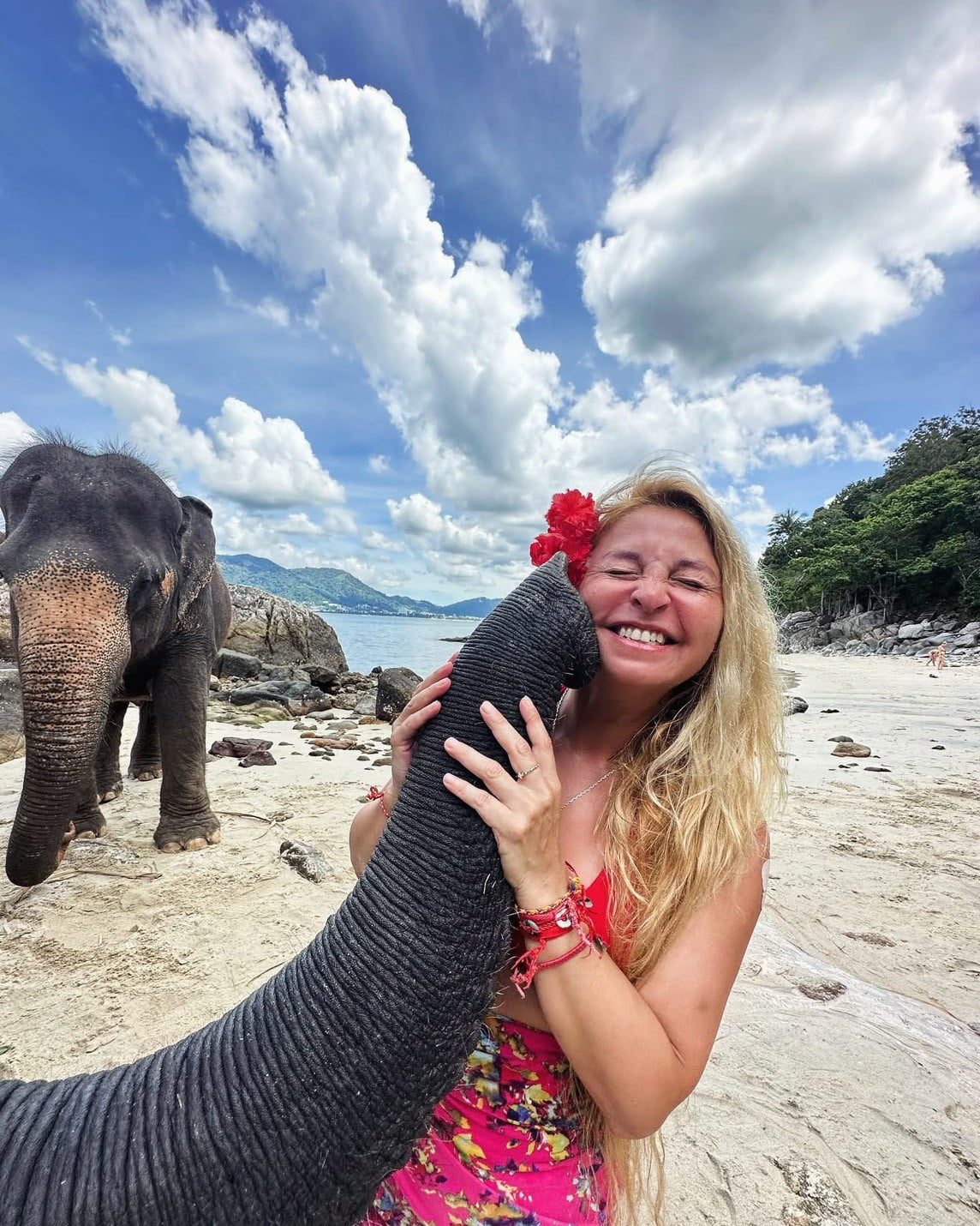 phuket elephant riding on the beach