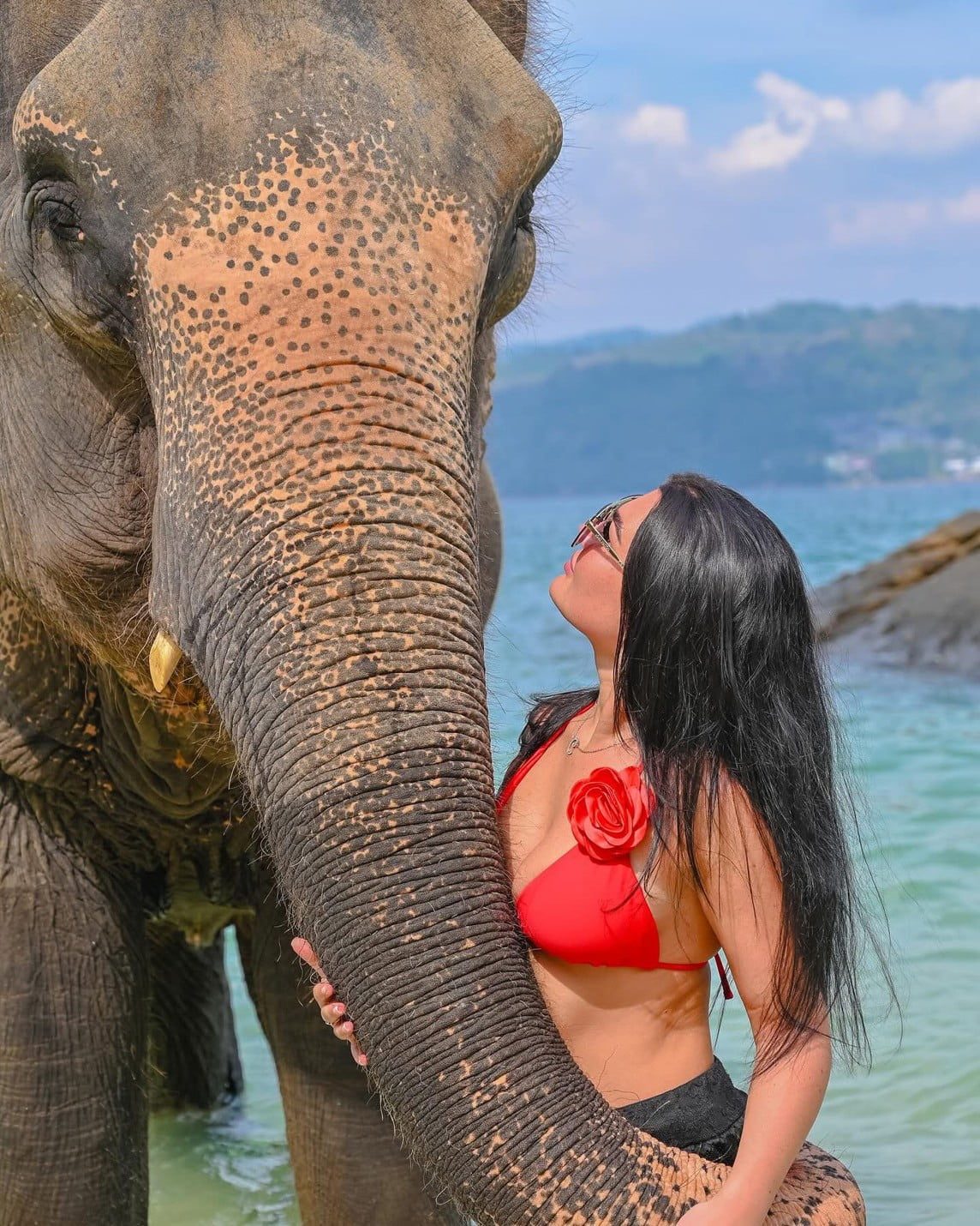 phuket elephant riding on the beach